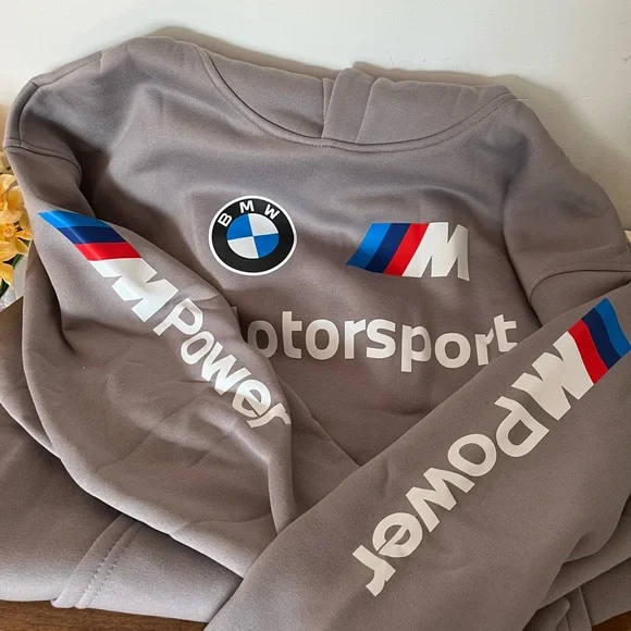 BMW Motorsport Gray Hoodie Sweatshirt - Picture 2 of 3